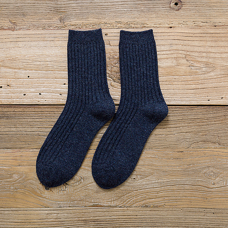 Men Casual Winter Thick Wool Socks Crew Socks Korean Wind Warm Socks Male